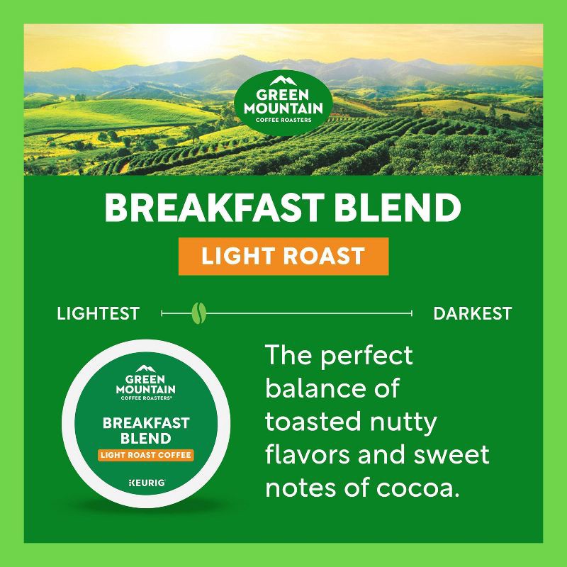slide 7 of 19, Green Mountain Coffee Breakfast Blend Keurig K-Cup Coffee Pods - Light Roast - 48ct, 48 ct