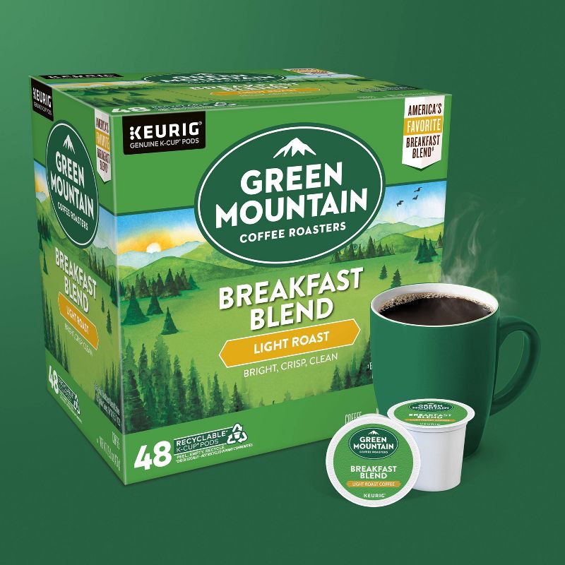 slide 8 of 13, Green Mountain Coffee Breakfast Blend Keurig K-Cup Coffee Pods - Light Roast - 48ct, 48 ct
