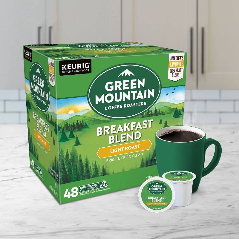 slide 9 of 13, Green Mountain Coffee Breakfast Blend Keurig K-Cup Coffee Pods - Light Roast - 48ct, 48 ct