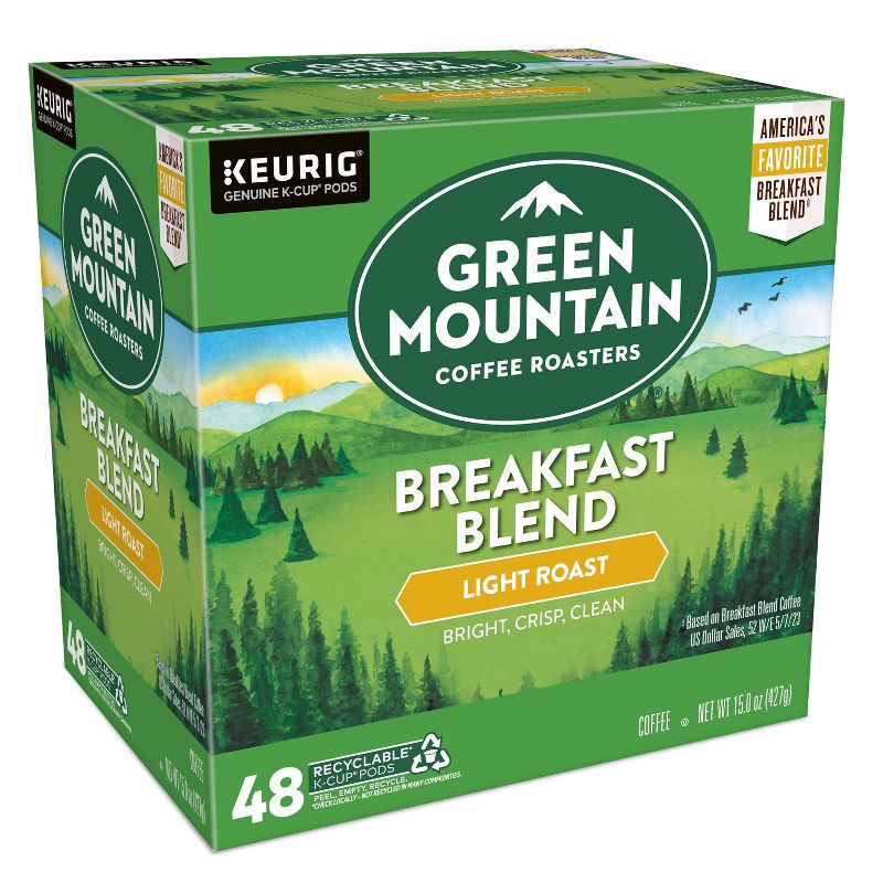 slide 11 of 13, Green Mountain Coffee Breakfast Blend Keurig K-Cup Coffee Pods - Light Roast - 48ct, 48 ct