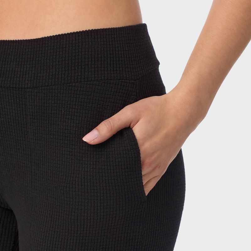 slide 4 of 6, Warm Essentials by Cuddl Duds Women's Textured Fleece Thermal Leggings - Black S, 1 ct