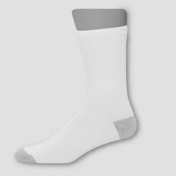 Hanes Men's Lightweight Comfort Super Value Crew Socks 20pk - White/Gray 6-12: Breathable, Moisture Wicking