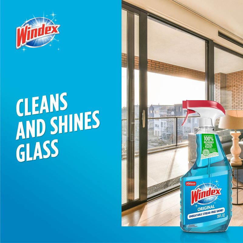 slide 3 of 8, Windex Original Blue Glass Cleaner Spray - 26 fl oz, 26 fl oz
