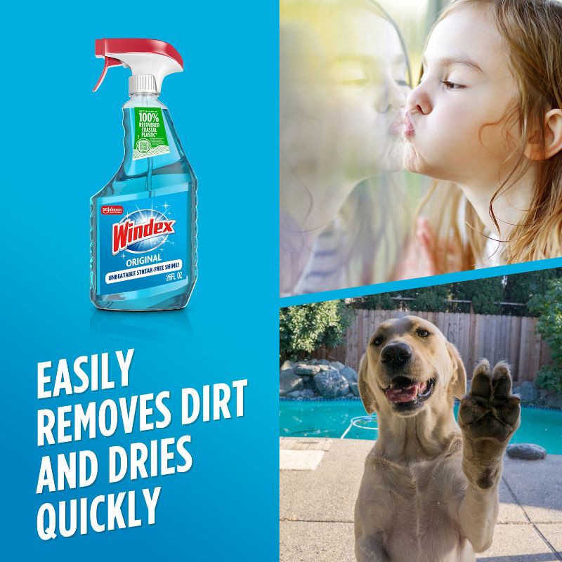 slide 8 of 12, Windex Original Blue Glass Cleaner Spray - 26 fl oz, 26 fl oz