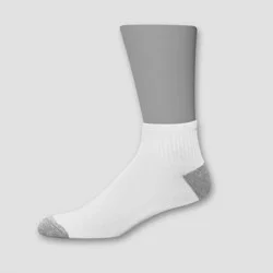 Hanes Men's 20pk Lightweight Comfort Super Value Ankle Socks - White/Gray 6-12: Moisture Wicking, Ribbed Design