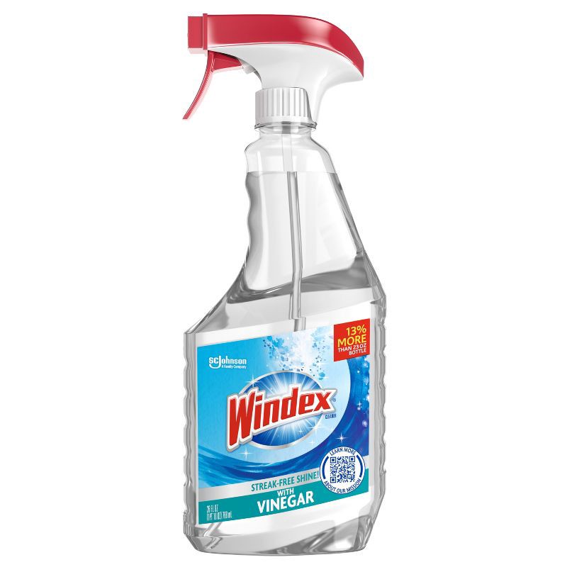 slide 4 of 12, Windex Glass Cleaner Trigger Bottle Vinegar - 26 fl oz, 26 fl oz