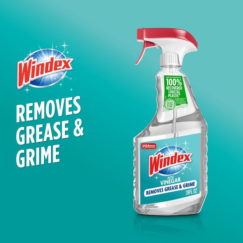 slide 4 of 11, Windex Glass Cleaner Trigger Bottle Vinegar - 26 fl oz, 26 fl oz