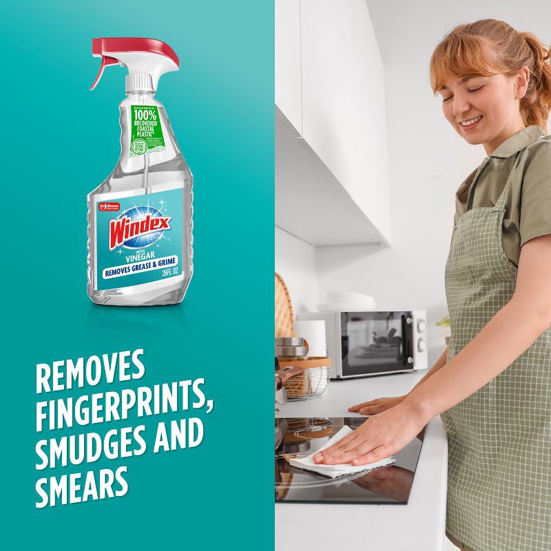 slide 6 of 11, Windex Glass Cleaner Trigger Bottle Vinegar - 26 fl oz, 26 fl oz