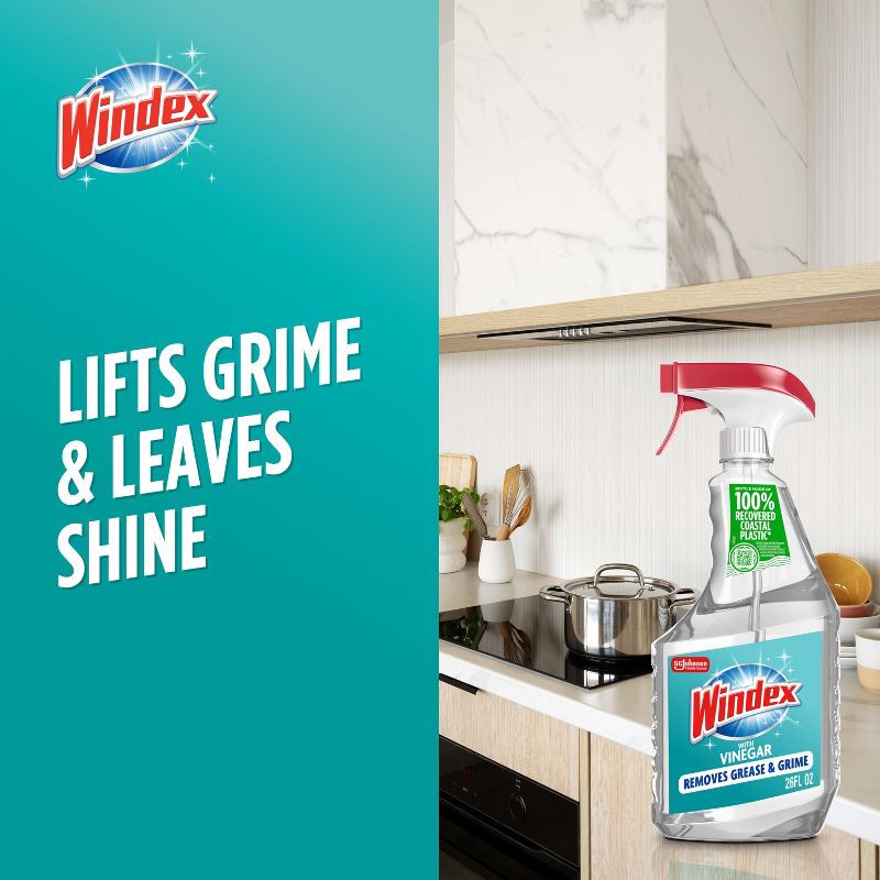 slide 8 of 11, Windex Glass Cleaner Trigger Bottle Vinegar - 26 fl oz, 26 fl oz