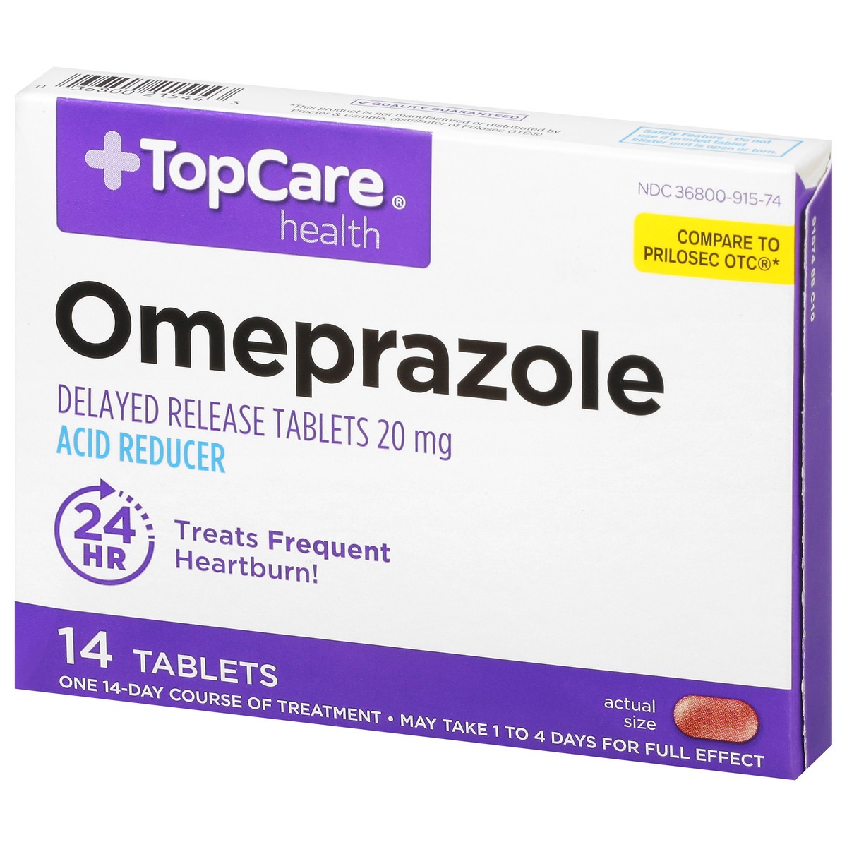 slide 9 of 9, TopCare Omeprazole 20Mg, 14 ct