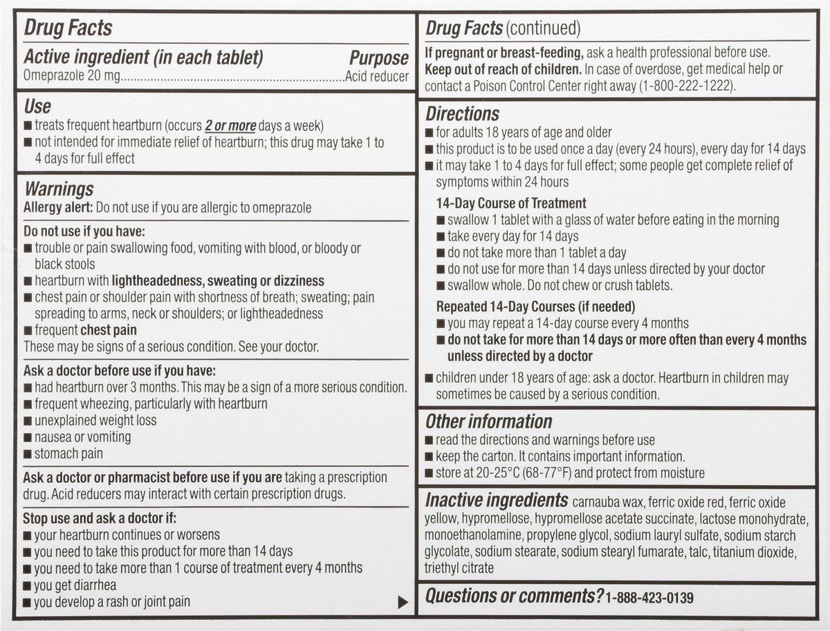 slide 3 of 9, TopCare Omeprazole 20Mg, 14 ct