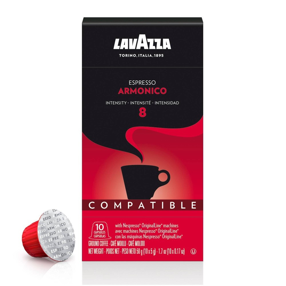 slide 7 of 7, Lavazza Armonico Dark Roast Nespresso Compatible Capsules - 10ct, 10 ct