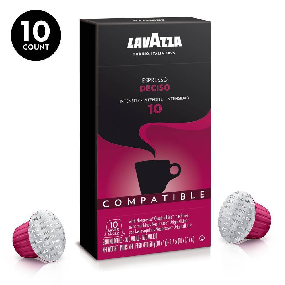 slide 1 of 6, Lavazza Deciso Dark Roast Nespresso Compatible Capsules - 10ct, 10 ct