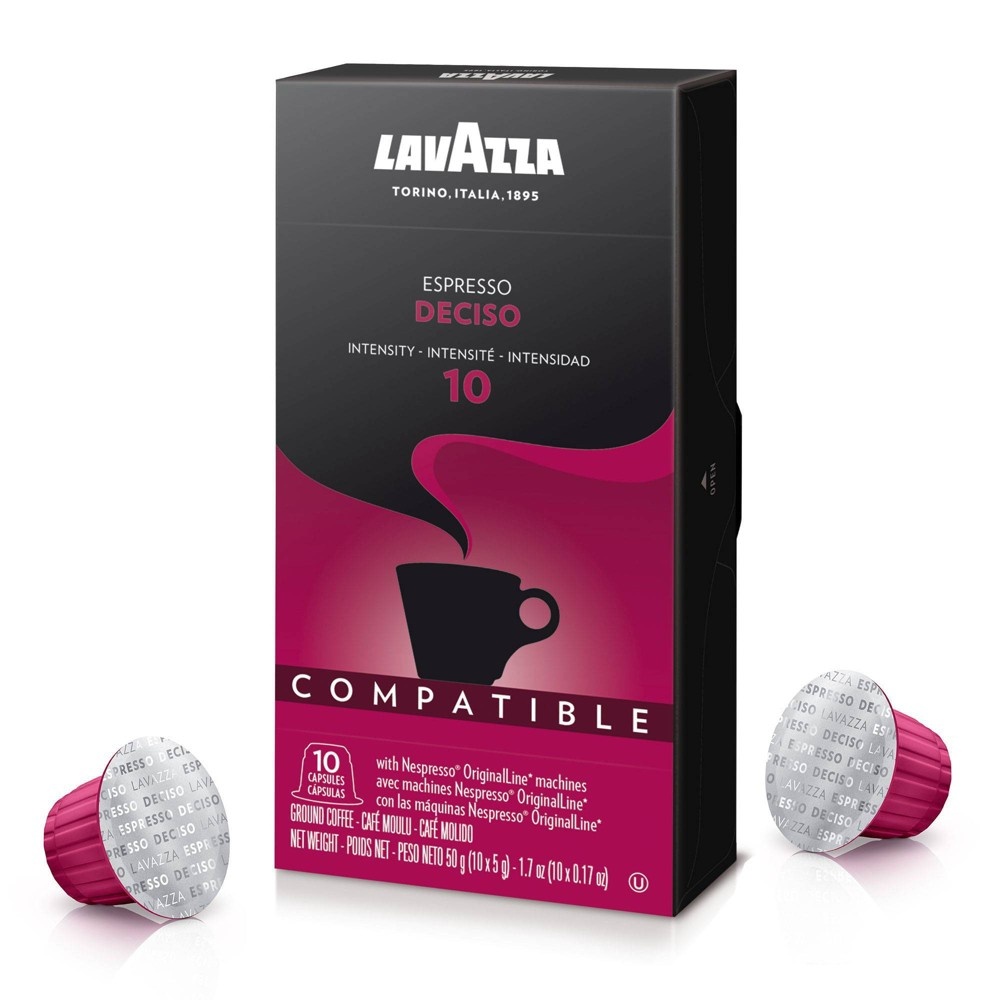 slide 6 of 6, Lavazza Deciso Dark Roast Nespresso Compatible Capsules - 10ct, 10 ct