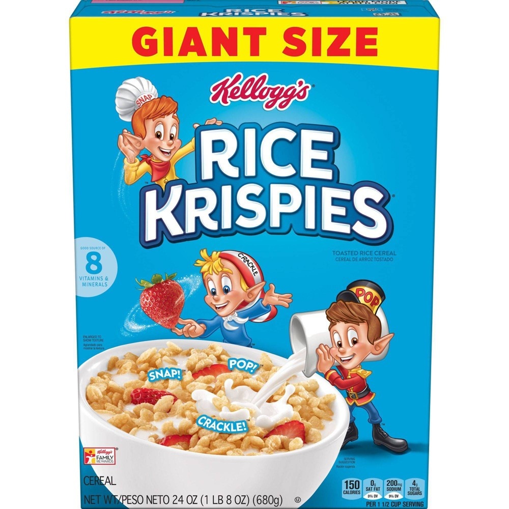 slide 5 of 7, Rice Krispies Breakfast Cereal - Kellogg's, 24 oz