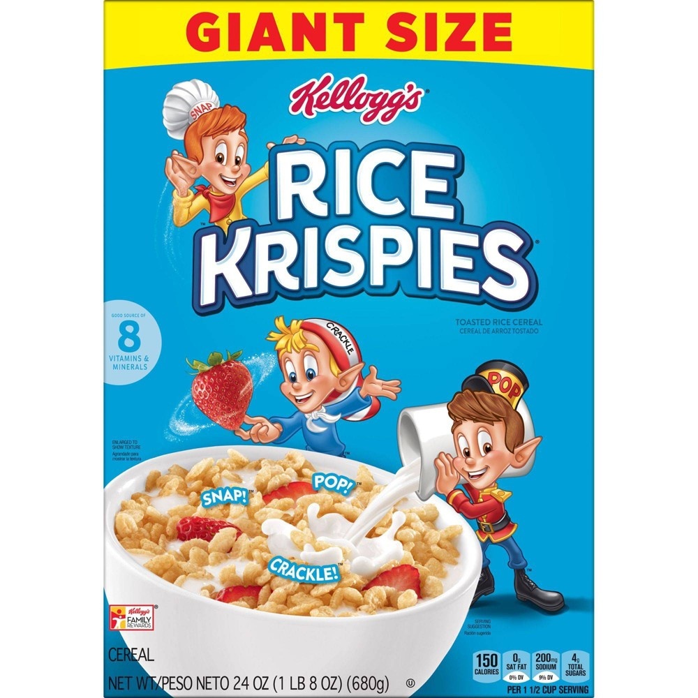 slide 2 of 7, Rice Krispies Breakfast Cereal - Kellogg's, 24 oz