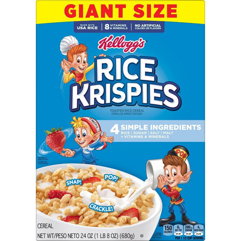 slide 7 of 12, Kellogg's Rice Krispies Breakfast Cereal - 24oz, 24 oz