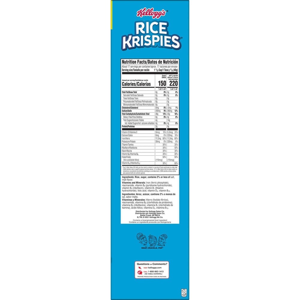slide 7 of 7, Rice Krispies Breakfast Cereal - Kellogg's, 24 oz