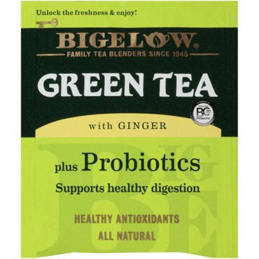 slide 2 of 6, Bigelow Green Tea Ginger Plus Probiotics Tea Bags, 18 ct
