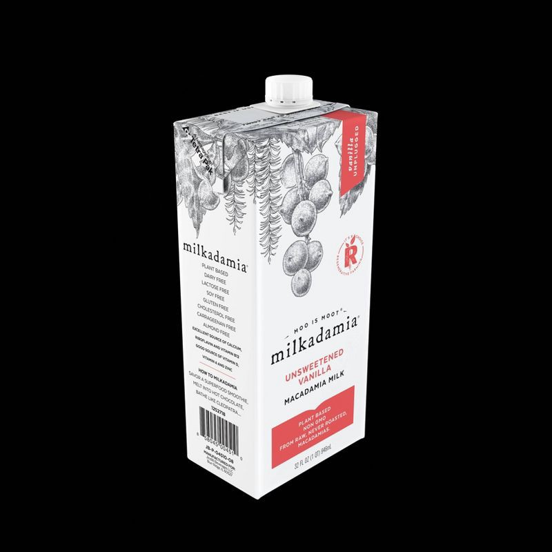 slide 3 of 4, Milkadamia Unsweetened Vanilla Milk Shelf Stable - 32 fl oz, 32 fl oz