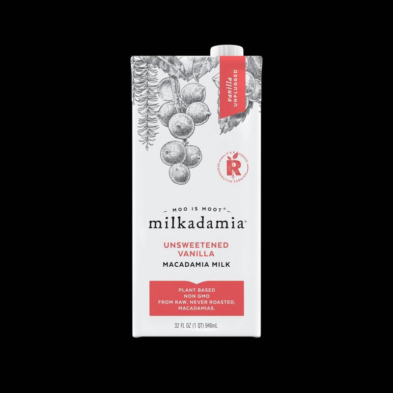 slide 1 of 4, Milkadamia Unsweetened Vanilla Milk Shelf Stable - 32 fl oz, 32 fl oz