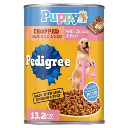 Pedigree Chopped Ground Dinner Wet Dog Food with Chicken & Beef Puppy - 13.2oz