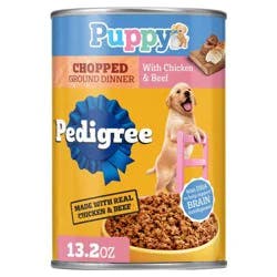 Pedigree Chopped Ground Dinner Wet Dog Food with Chicken & Beef Puppy - 13.2oz