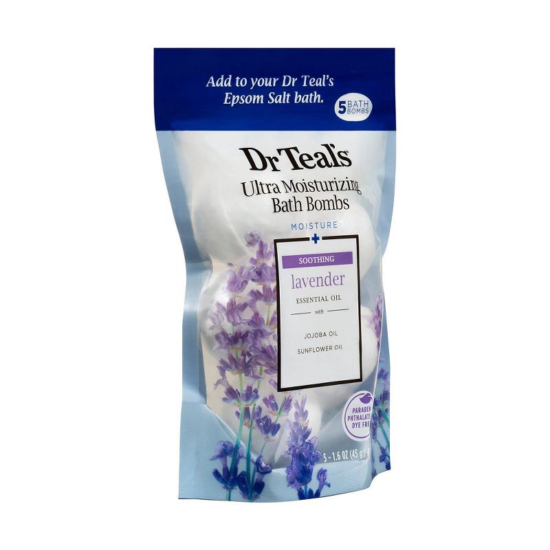 slide 2 of 3, Dr Teal's Soothing Lavender Ultra Moisturizing Bath Bomb - 5ct, 5 ct