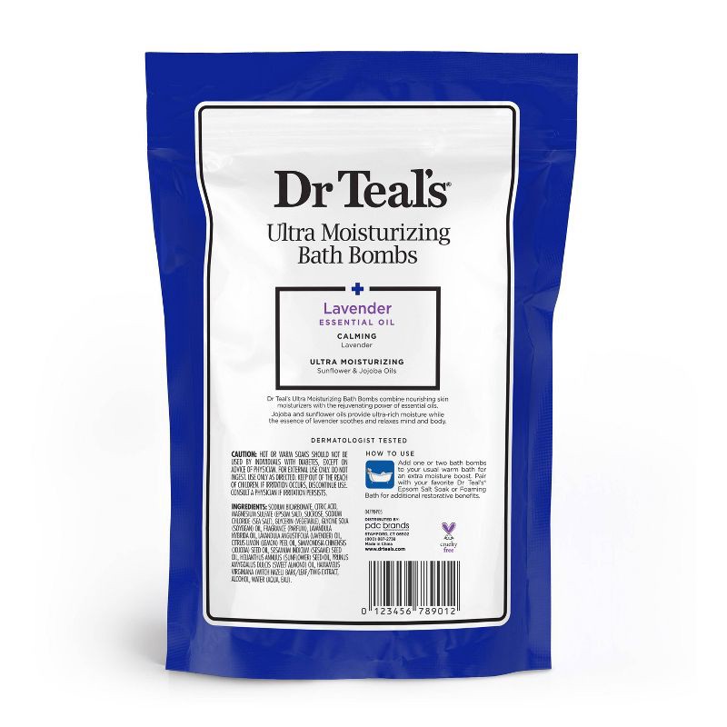 slide 6 of 6, Dr Teal's Soothing Lavender Ultra Moisturizing Bath Bomb - 5ct, 5 ct
