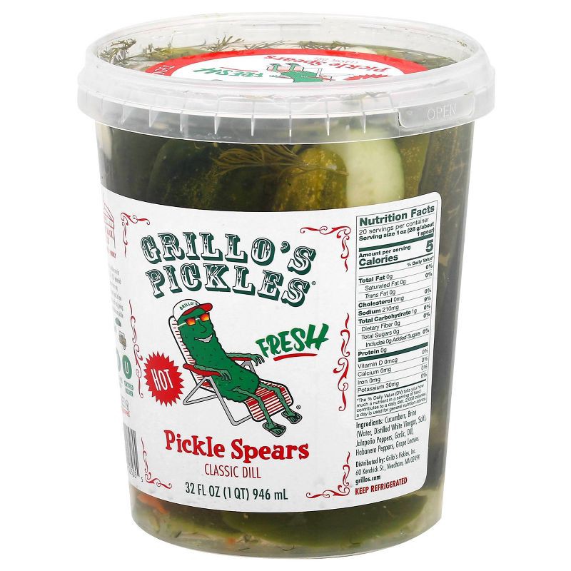 slide 4 of 5, Grillo's Pickles Hot Italian Dill Spears - 32oz, 32 oz