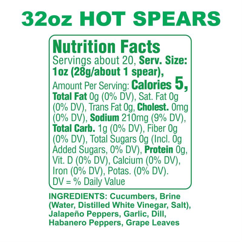 slide 6 of 8, Grillo's Pickles Hot Dill Pickle Spears - 32 fl oz, 32 fl oz