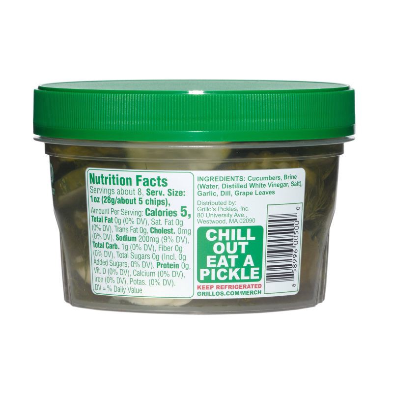 slide 3 of 9, Grillo's Pickles Classic Dill Pickle Chips - 16 fl oz, 16 fl oz