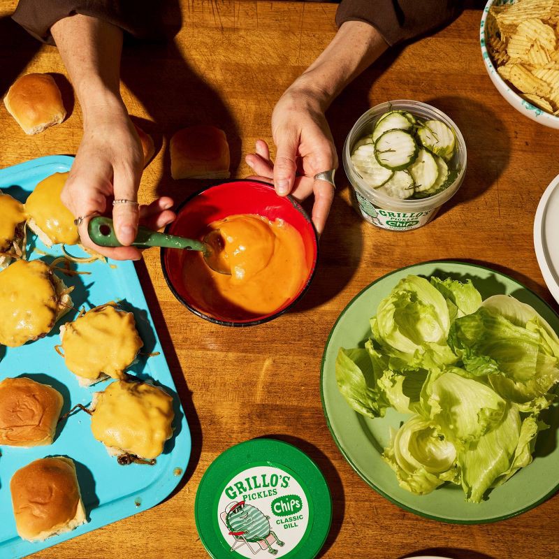 slide 9 of 9, Grillo's Pickles Classic Dill Pickle Chips - 16 fl oz, 16 fl oz