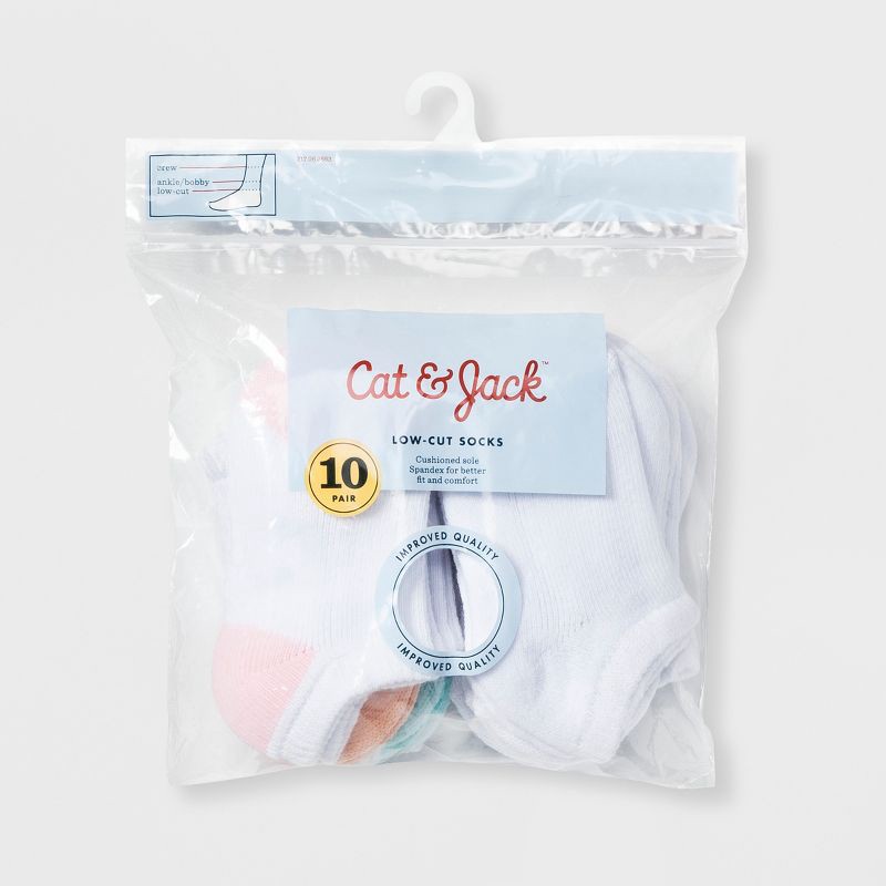 slide 2 of 2, Baby 10pk Low-Cut Socks - Cat & Jack White 12-24M, 10 ct
