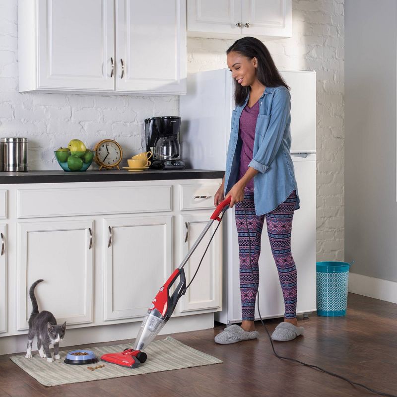 slide 4 of 6, Dirt Devil SimpliStik Plus Corded Stick Vacuum: Lightweight, Bagless, Handheld Convertible, 10" Cleaning Path, Red, 1 ct