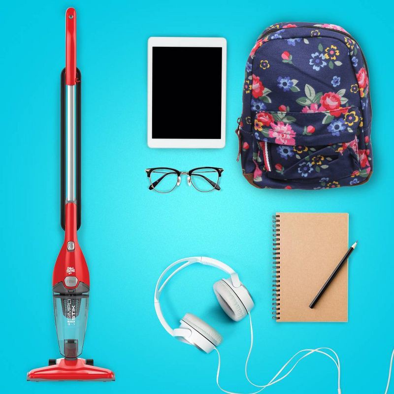 slide 6 of 6, Dirt Devil SimpliStik Plus Corded Stick Vacuum: Lightweight, Bagless, Handheld Convertible, 10" Cleaning Path, Red, 1 ct