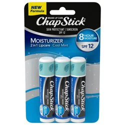 Chapstick Moisturizer Lip Balm - Cool Mint with SPF 12 - 3ct/0.45oz