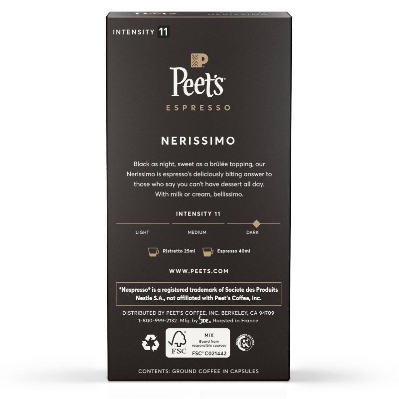 slide 2 of 4, Peet's Coffee Peet's Espresso Nerissimo Dark Roast Aluminum Capsules - 10ct/1.87oz, 10 ct; 1.87 oz