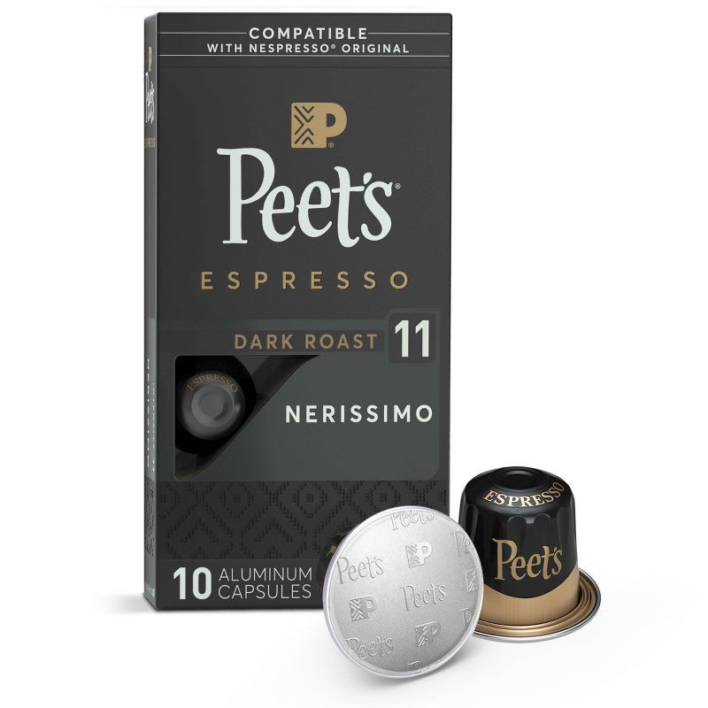 slide 1 of 4, Peet's Coffee Peet's Espresso Nerissimo Dark Roast Aluminum Capsules - 10ct/1.87oz, 10 ct; 1.87 oz