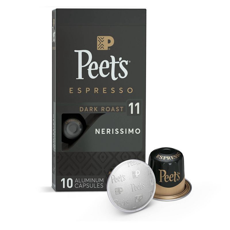 slide 1 of 9, Peet's Coffee Peet's Espresso Nerissimo Dark Roast Aluminum Capsules - 10ct/1.87oz, 10 ct; 1.87 oz
