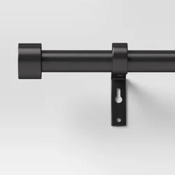 36"-66" Dauntless Curtain Rod Black - Threshold™: Adjustable Steel, Single Rod, 20lb Capacity