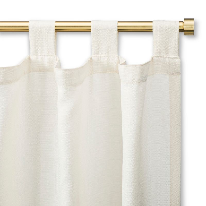 slide 2 of 4, 36"-66" Dauntless Curtain Rod Brass - Threshold™: Adjustable Gold Steel, Single Rod, 20lb Capacity, 20 lb