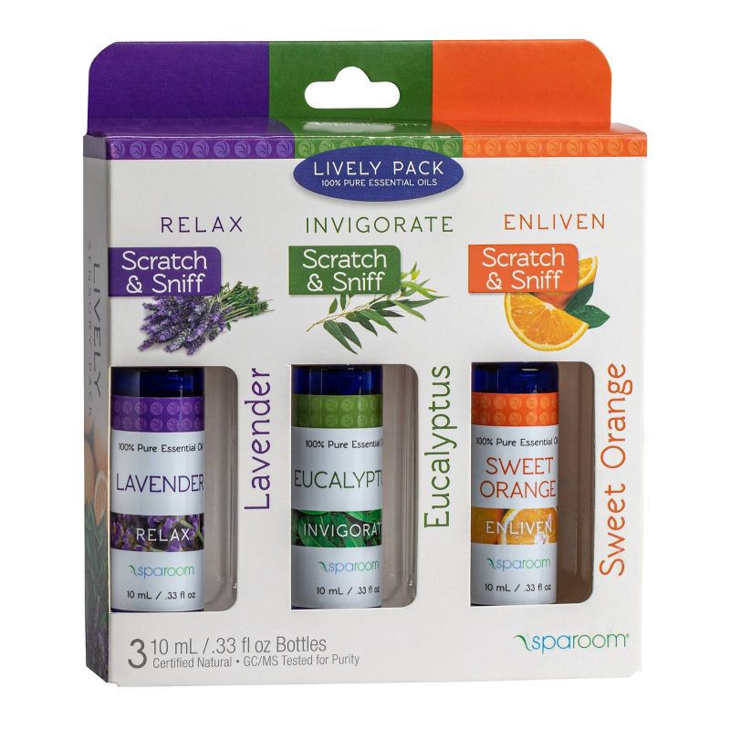 slide 1 of 3, Lively Essential Oil 3pk 10ml - SpaRoom, 3 ct, 10 ml