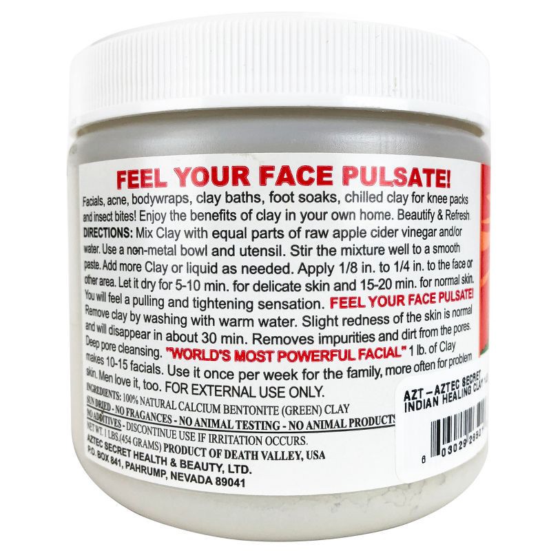 slide 2 of 3, Aztec Secret Indian Healing Clay Deep Pore Cleansing Face & Body Mask, Natural Calcium Bentonite Clay - 15.5oz, 15.5 oz