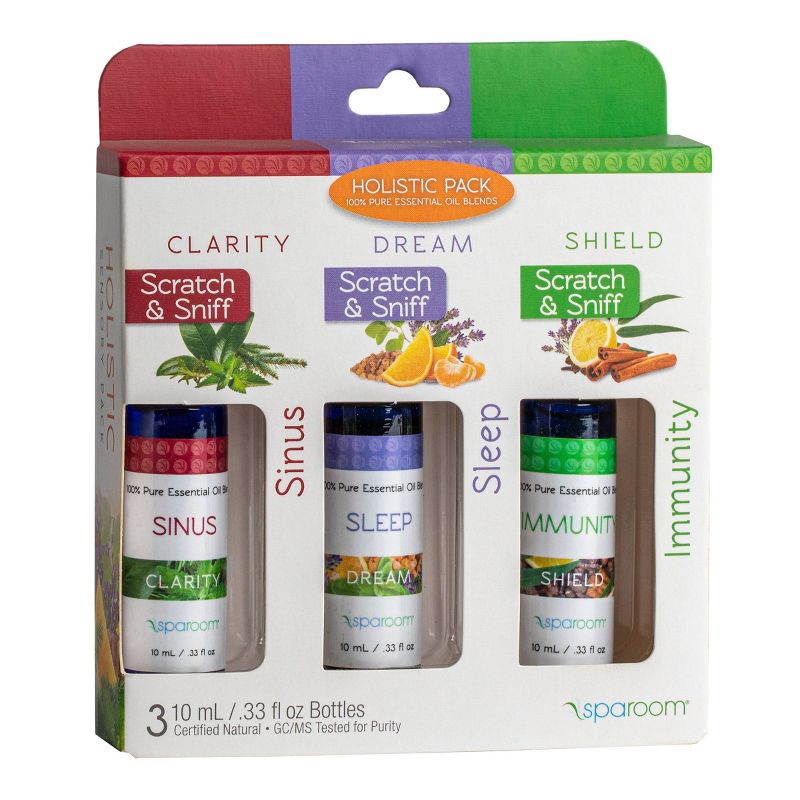 slide 1 of 3, Holistic Essential Oil 3pk 10ml - SpaRoom: Aromatherapy, Sleep & Immunity Support, 100% Pure, 3 ct, 10 ml