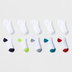 Toddler 10pk Low-Cut Socks - Cat & Jack White 2T-3T