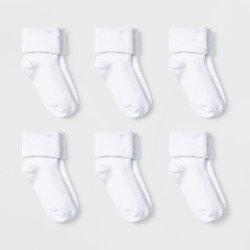 slide 1 of 2, Toddler 6pk Low Cut Bobby Socks - Cat & Jack™ White 2T-3T, 6 ct