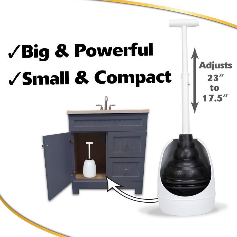 slide 4 of 7, Korky Beehive Max HideAway Toilet Plunger, 1 ct