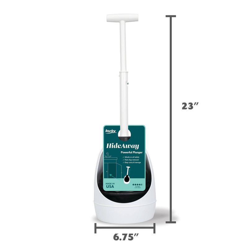 slide 5 of 7, Korky Beehive Max HideAway Toilet Plunger, 1 ct