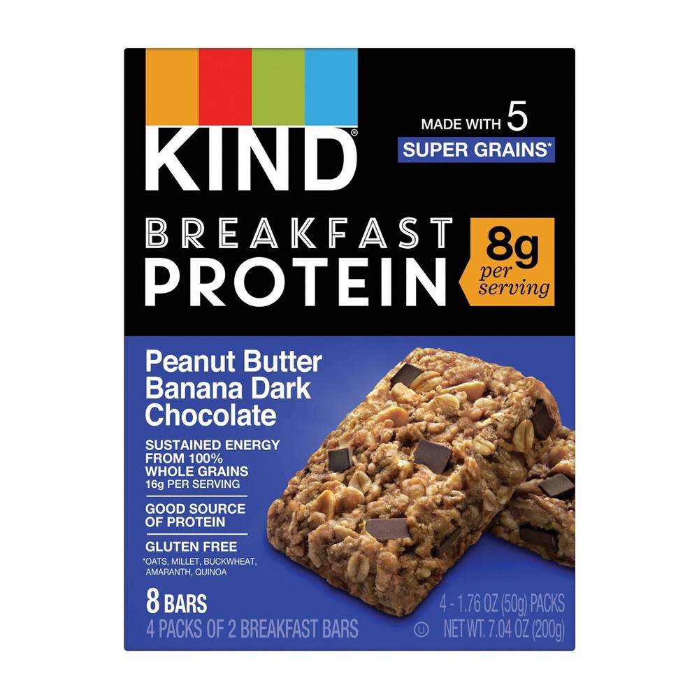 slide 3 of 6, KIND Peanut Butter Banana Dark Chocolate Protein Bars - 4ct, 4 ct